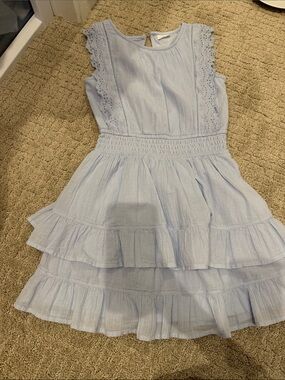 abercrombie kids Light Blue Eyelet Tiered Dress
